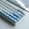 Toetsenborden 129 Toetsen Blauw Wit Kersenprofiel PBT Keycaps Voor Mechanisch toetsenbord Ocean Whale Theme Dye Sublimation Gaming keycap custom 230715