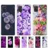 Silicon Phone Cover Case For SamSung Galaxy A51 A31 A41 A71 A01 A81 A91 A30S A20S A50S M30S M40S PurPle Summer Peonies Flowers