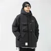 Roupa de trabalho masculina outono/inverno com capuz jaqueta curta, estilo esportivo ao ar livre, com conforto e calor de veludo.