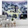 Tapestries Dome Cameras Christmas Oil Painting Tapestry Art Wall Hanging Carriage Beautiful House Tapestry Background Home Decoration Hand Wash Woven R230714