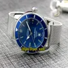 Pas cher Nouveau Super Ocean Heritage AB201016 C960 154A Cadran Bleu Asiatique 2813 Automatique Montre Homme Lunette En Céramique Acier Maille Bande Nouveau Watc3084