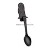 Skedar Eco Friendly Creative Coffee Spoon Cute Mermaid Handle Flatvarutrickverktyg Rostfritt stål Kök Gadget 346 Drop Delive DHQWX