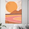 Tapices Cámaras de cúpula Paisaje Colgante de pared Tapiz de niña Camping Amanecer Pintura al óleo Patrón Atardecer Boho Tapiz Yoga Pad Decoración para dormir