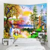 Tapestries Dome Cameras Landscape Oil Painting Printing Tapestry Living Room Background Hanging Cloth Room Wall Art Tapestry Can Be Customized R230714