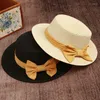 Breite Krempe Hüte für Frauen Hut Sommer Sonne Vintage Mode Schleife Top Strand Stroh Urlaub Reise Panama Chapeu feminino