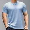 T-shirty męskie swobodny solidny gofrów męskie T koszule krótkie rękaw o szyja koszulki sportowe 2023 wiosna letnia streetwear moda prosta sport