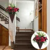 装飾的な花Rhododendron人工花バスケットポットパティオ壁吊り装飾装飾寝室屋内プランターオーキッドポット