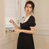 Dames Nachtkleding Franse Hepburn-stijl Nachthemden Voor Zomer Ijs Zijden Jurk Sexy Kant High-end Gevoel Homewear Zwart Satijn Slaap