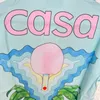 Camisas casuais masculinas Arrival Casablanca Estampa de raquete Camisa lisa de manga curta Roupas masculinas Tops de alta qualidade Envio de um dia 230714