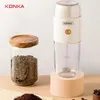 1 st, Konka Portable 3 In1 kaffekvarnelektrisk mjölk Frother Coffee Cup Beans Beater USB Laddning Vispverktyg