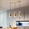 Candeeiros pendentes nórdicos modernos simples restaurante lustre criativo 3 cabeças de luz luxo loft barra de ferro personalidade iluminação