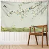 Tapestries Dome Cameras Spring Flowers Birds Illustration Wall Tapestry Målning Landskap Vägg hängande Tapestry Heminredning TABELL TAPE TAPESTRY R230714