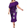 Casual Dresses Polynesian Tribal Print Hawaiian Elegant Fashion Par Women's Sexy Dress with Men's Top Support Design