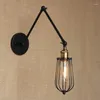 Lampa ścienna Przemysł Kute Żelazne ramię w górę i w dół podwójne festiwal regulacja odzieży Poraz barowy korytarz schodów retro