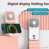 Electric Fans Portable Neck Fan USB RECHARGEABLE COOLING FAN Digital Display Mini Folding Hanging Neck Cooler Mute Neckband Fan