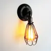 Lâmpada de parede botão interruptor único cabeças retro criativo ferro industrial vento e27 luz cabeceira corredor el café decoração da casa