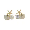 Boucles d'oreilles à tige 1 paire Starfish Studs Ear Fashion Jewelry