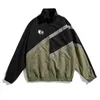 Herrjackor Spring Patchwork Varsity Jacket Mens Hip Hop Reflective Strip Color Block Coats Harajuku Casual Loose Sportswear Unisex