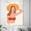 Tapices Cámaras de cúpula Paisaje Colgante de pared Tapiz de niña Camping Amanecer Pintura al óleo Patrón Atardecer Boho Tapiz Yoga Pad Decoración para dormir