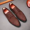 Haut de gamme en cuir véritable hommes Oxford chaussures Vintage Bullock Design hommes bout pointu mariage chaussures formelles Gentleman chaussures de rencontre