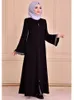 Etniska kläder muslimska kvinnoklänning Mellanöstern Dubai Turkiet Zipper Cardigan Robe Open Abaya Islamic For Women Ramadan