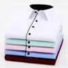 Men's Casual Shirts Social Work Long Sleeve Shirt Men Slim Fit 8XLPure Color White Dress Formal Business Longsleeve For