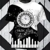 Camisetas masculinas Moda Impressão 3D Est Instrumento musical Piano Guitar Art Unissex Único Harajuku Streetwear Camiseta casual manga curta Tops