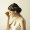 Hårklipp O846 Utsökta bröllop Brudhuvudbonad Clear Crystal Pearl Handamde Brides Headpiece Women Pageant Prom Accessories