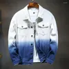 Vestes pour hommes veste en jean deux tons individualité Design Streetwear printemps et automne mâle lavé mince décontracté Cowboy pardessus