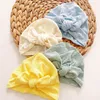 Lovely Bowknot Cotton Baby Hat Cute Solid Color Baby Girls Boys Turban Hat Soft Newborn Infant Cap Beanie Head Wraps