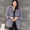 Women's Fur 2023 Women Real Coat Long Style Genuine Ostrich Feather Winter Warm Jacket Fashion Top Quality