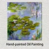 Toile faite à la main Art Claude Monet peinture nénuphars célèbre paysage œuvre salle de bain décor