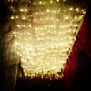 Elegant White Wedding Hall Ceiling Centerpieces Decoration Cloud Top Yarn With LED Lights String For Home Hotal Roof Layout Props