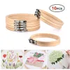 10 st. Uppsättning 13 cm 15 cm praktiska broderi -hoops ramuppsättning bambu träbroderi ringar för DIY Cross Stitch Needle Craft Tools214m