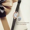 Damenuhren ROCO Quarz Luxus Leder Mode Damen Diamant Armbanduhr Einfache Casual Shell Zifferblatt Kleid Uhr R0233 230714