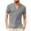 Chemises décontractées pour hommes Vintage ethnique pour hommes 2023 été chemise hawaïenne concepteur coton lin à manches courtes Blouses amples