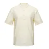 Polos pour hommes Chemises en lin à manches courtes pour hommes Chemises décontractées baggy respirantes pour hommes