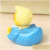 Articoli novità 9.3Cm Baby Shower Swim Duck Toy Trump Usa President Shaped Water Floating Toys Pvc Cjlidren Favore di partito 8 8Yn E1 Drop Dhuq9