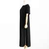 Urban Sexy sukienki Summer Korean Style midi Dres Casual Black Długość Plus Size z krótkim rękawem z otwartą imprezą Maxi T Shirt 230714