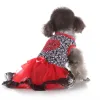 Moda sublimacja drukowane psy sukienka z kowarską odzieżą psa ubrania słodkie słodkie sukienki księżniczki