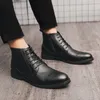 Formalne skórzane buty Chelsea Men Eleganckie jesienne buty dla mężczyzn ubieraj się do kostki Busure Busines Male Oxfords