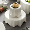 Vajilla de cerámica con forma de mesa redonda de hotel fino, plato de porcelana personalizado, plato de sushi de porcelana duradero