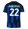 Maillots de football 23 24 Inter Home Troisième Barella Vidal Lautaro Eriksen Alexis Dzeko Correa Uniformes Chemise de football 2023 Milans Football Hommes Enfants Kits Chaussette Ensembles complets