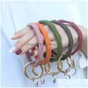 파티 호의 Sile Bracelet Keychain Chain Round Wist Bangle Ring Key Holder Woman Wrist Strap Bracelets 1910 V2 Drop Delivery Hom DHZDA