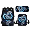 Mochila Escolar Dolphin Rose Design de Luxo Mochila Bonita Casual Meninos Meninas Crianças Mochila com Zíper Alunos do Ensino Médio Mochila de Livros Aprendizagem