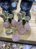 Figurines décoratives 1 pièces cristal de Quartz rose en forme de fraise pierres précieuses de guérison pierres polies cristaux naturels ornements de maison
