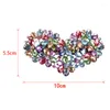 Hair Clips Fashion Crystal Floral Hairpin Girl Ladies Hairwear Jewelry For Women Rhinestone Alloy Clip Party Heart-shaped Barrettes