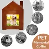 Pet Urns for Dogs Cats Ashes Dog Memorial Keepsake Wooden Urns with Photo Frame & Candle Holder Pet Funeral Cremation Urns Box Wood Caskets as Sympathy Gifts for Pet