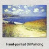 Canvas Art Impressionist Alley Near Pourville Claude Monet Landscape målning handgjorda romantiska heminredning