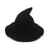 Bred Brim Hats Halloween Witch Woolen Women Lady Costume Magical Wool Wizard Festival Party Hat Adult Cosplay Cap